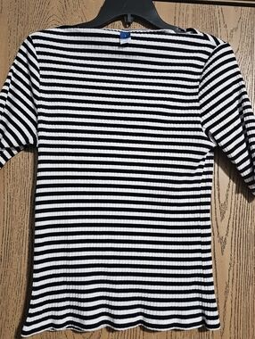Old Navy Boatneck Classic Navy & White Striped Ribbed Women's Top